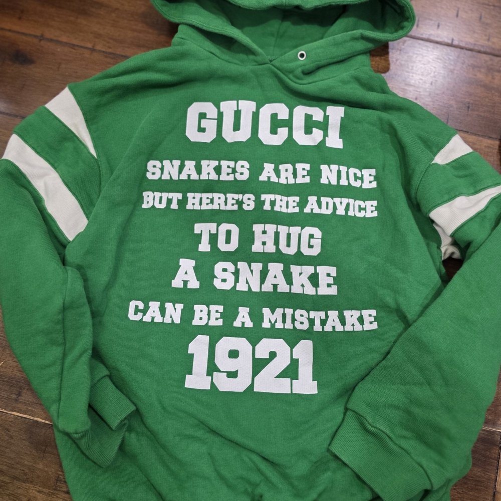 Gucci Green Graphic Hoodie Sweater Size 10